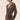 Woman wearing a brown wrap dress on a beige background | One of a Kin